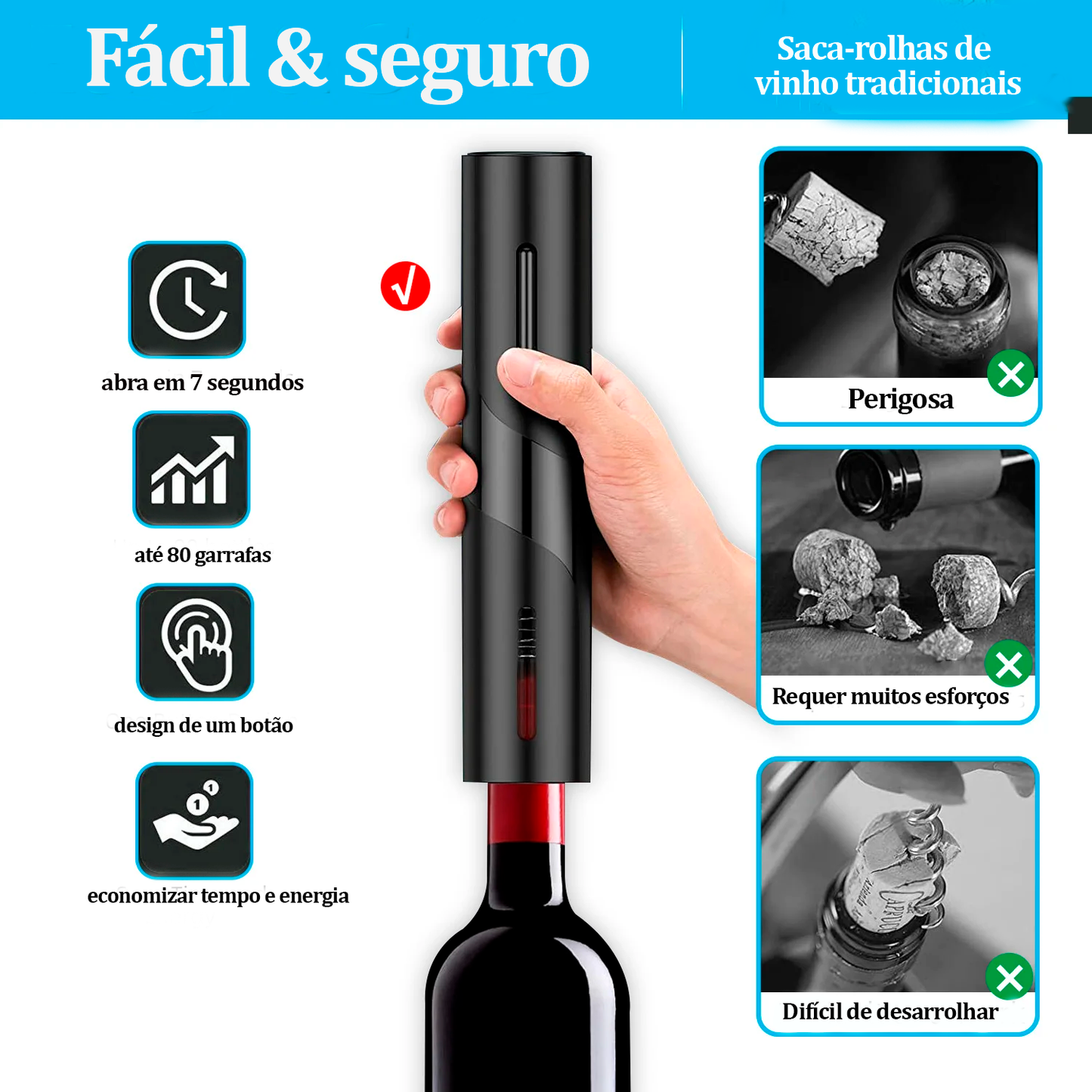 Abridor de Vino Eléctrico – Elegancia, Tecnología y Comodidad en un Solo Toque